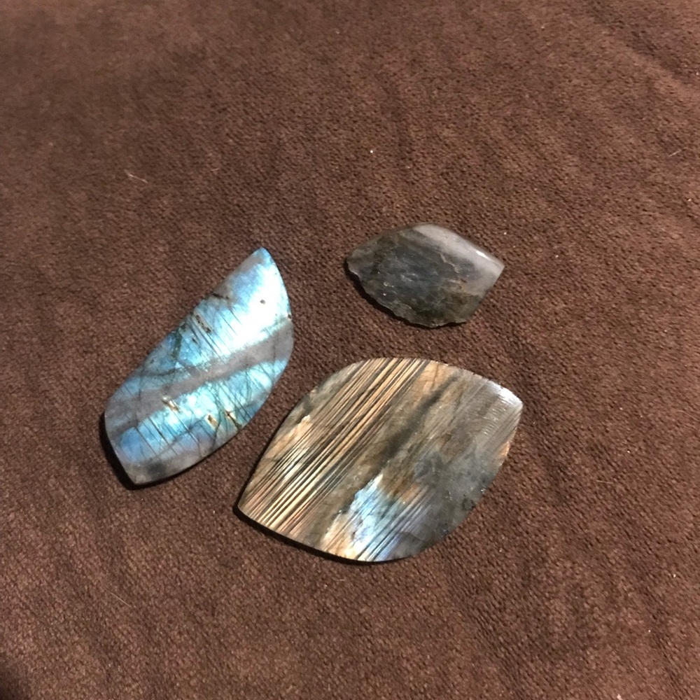 Polished Labradorite Cabochon Set - Blue Flash